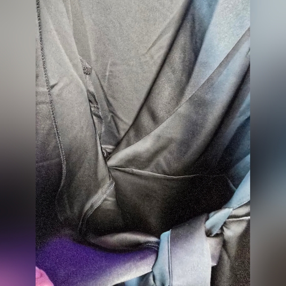 #0547 Sz 22 NWT ELOQUII Dbl Wrap Dress Silky Navy Blue 25.75"ptp 39"Long CHIC! - Picture 16 of 16